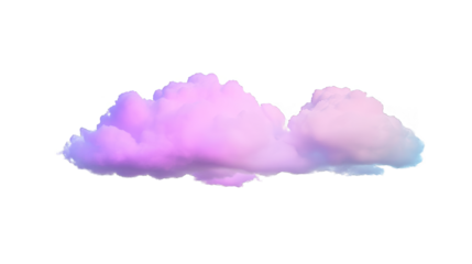 Dreamy Pastel Cloud Isolated on Transparent Background Illustration