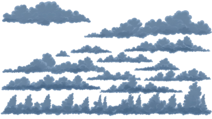 Illustration Of Detailed Cloudy Clouds On Transparent Sky Background