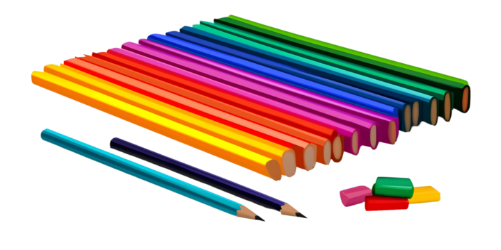 Illustration Of Colorful Pencils With Various Colors On Black Background