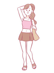 夏　肌　美容　女性