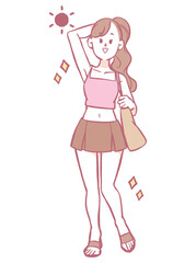 夏　肌　美容　女性