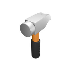 Round Head Hammer 3D Icon