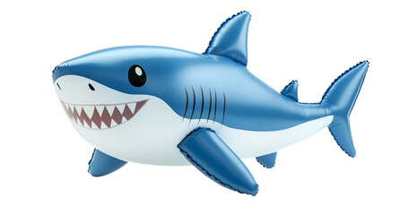 A playful inflatable shark toy designed for fun and leisure activities.