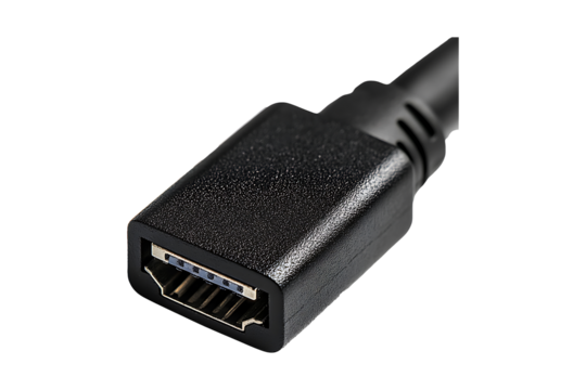 Close-Up of a Black USB Adapter isolated on transparent background
