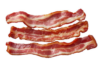 Isolated Cooked Bacon Strips On Transparent Background Delicious Photo