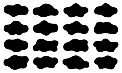 流体シェイプ　フレーム　セット　イラスト　ベクター　バリエーション　飾り　枠　ふにゃふにゃ　囲み