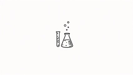 Beaker And Test Tube Line Art