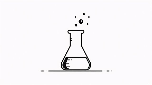 Chemical Erlenmeyer Flask With Bubbles Icon