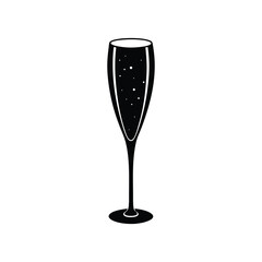 Champagne flute silhouette vector illustration