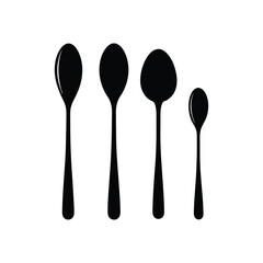 Set of spoon silhouette vector illustration background