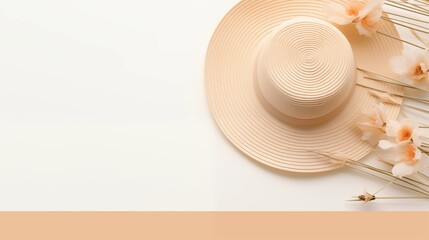 Summer-Themed Poster Design: White Gradient Background, Beige Decorative Lines, Minimalist & Fresh Style