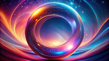 Obraz premium Abstract Chromatic Ring Within a Vibrant Cosmic Swirl of Light and Color