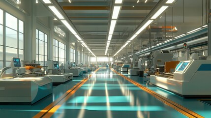 Fototapeta premium Showcasing industrial innovation digital manufacturing efficiency on the factory floor