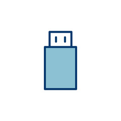 Usb icon vector isolated on white background. Flash disk icon vector