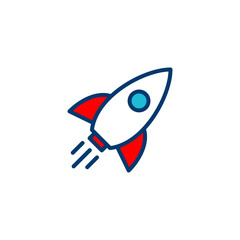 Rocket icon vector isolated on white background. Start Up Concept Symbol. Startup icon