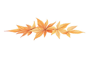 Realistic Illustration of Autumn Leaves on Transparent Background