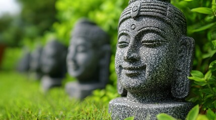 Fototapeta premium Serene Stone Buddha Statues