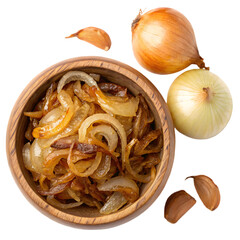 Caramelized Onions Recipe isolated on transparent background