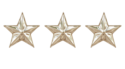 Shiny Golden Stars Isolated on Transparent Background Illustration