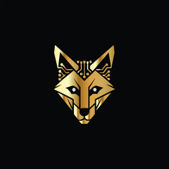 Technology Monogram design template Business sign identity label wolf head logo design, wolf face vector icon. Fox head Vector illustration.