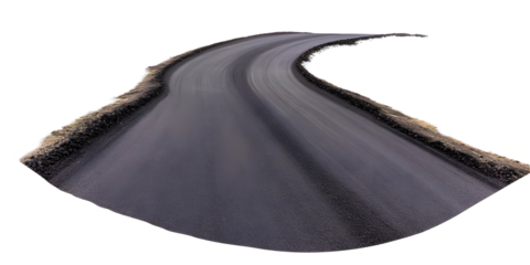 Isolated Road Illustration With Asphalt And Curve Path With Transparent Background