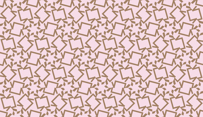 Decorative pattern with triangles style. Vector illustration. For fashion print, scrapbooking page, flyer design. Light brown color. Seamless