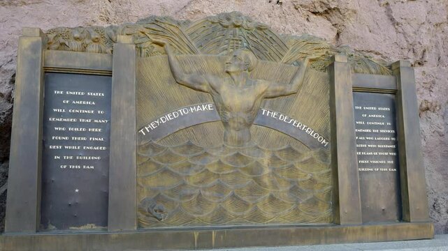 They died to make the desert bloom memorial, Hoover Dam, Arizona, Nevada, USA