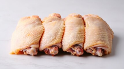 Raw Chicken Wings on a White Surface for Cooking Purposes