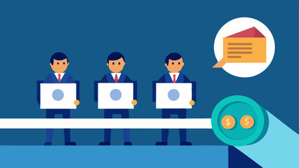 Conveyor Belt of Regulations Illustrate a conveyor belt carrying digital currencies with government officials reviewing and stamping &lsquo;approved on regulatory documents signifying