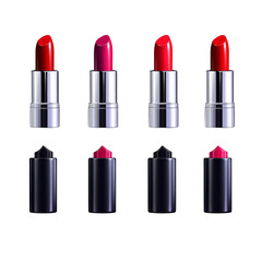 Obraz premium Photorealistic Lipstick Collection On Black Background In Various Colors