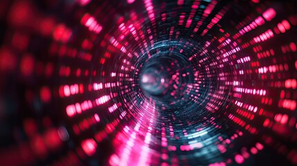 Obraz premium An abstract image of a tunnel of red light data