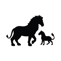 Obraz premium lion black silhouette vector art illustration