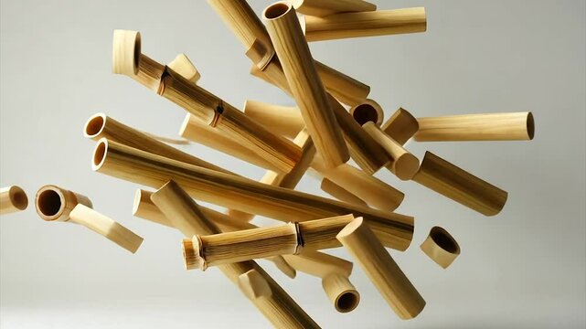 Abstract Arrangement of Bamboo Sections