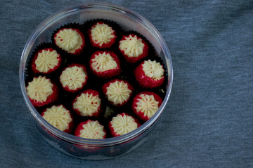 strawberries in a bowl cookies from asian recipes, tasty and delicious