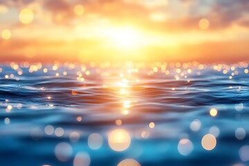 Sunset over Sparkling Ocean