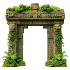 Ancient Stone Archway In Lush Tropical Jungle