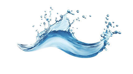 Water Splash Illustration On A Transparent Background In Blue Color
