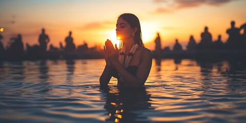 Sunset Prayer by Water