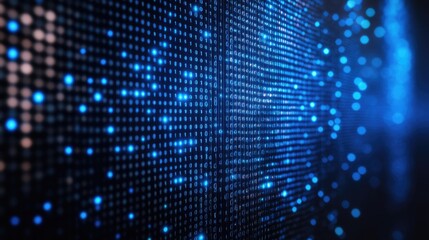 Digital data streams represent binary code and abstract technology