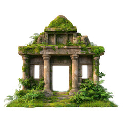 Ruins of a Stone Temple in a Lush Jungle