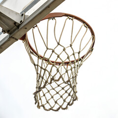 Basketball hoop and net  with white background