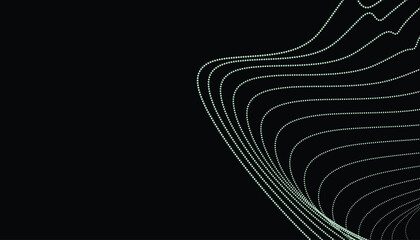 Monochrome gradient wave with dot arrow formation