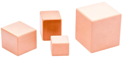 3D Abstract Cubes Blocks In Pink And Orange Isolated Background Illustration