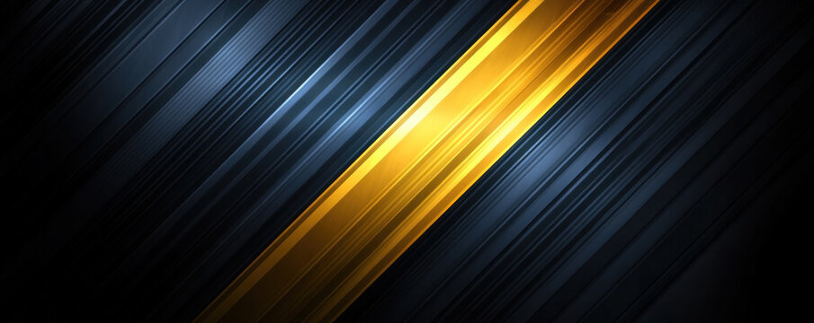 A black and yellow striped background with a blue stripe. The stripes are bold and the colors are contrasting. The image has a modern and edgy feel to it