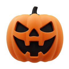 3D Illustration Of A Spooky Orange Halloween Pumpkin Isolated On Transparent