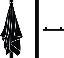 Towel rack vector outline
