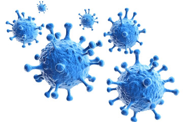 3D Illustration Of Blue Viruses Isolated On Transparent Background