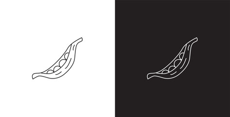 Soybean vegetable line icon. Vegetable vector illustration icon. Collection of icons with editable strokes in transparent and black background.