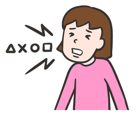 トゥレット症候群、音声チックの症状、汚言症の女性