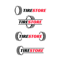 Set of Premium Tire Shop Logo Vector. Automotive, Wheel, Tyre Repair Design